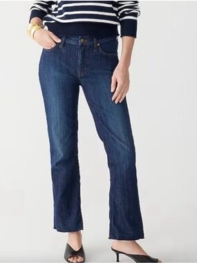J. Crew Dark Indigo Cropped Billie Demi Boot Crop Jeans size 32 NWT